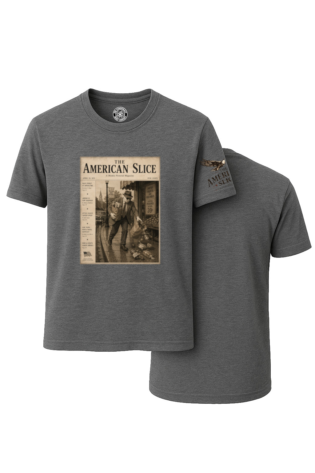 The Weekly Grocery Run American Slice T-Shirt (Black)